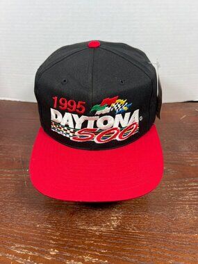 Vintage 1995 Daytona 500 Snapback Hat By American Needle Black & Red X3